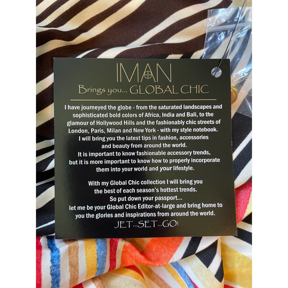 IMAN Global Chic Striped One Sleeve Caftan Maxi Dress Size XS NWT - Picture 5 of 7